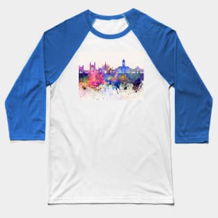 Cambridge skyline in watercolor background Baseball T-Shirt